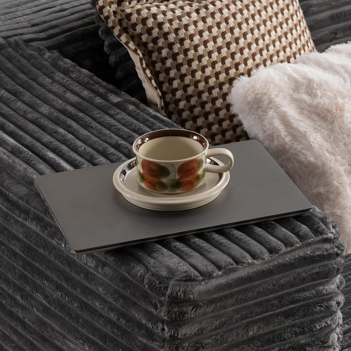 Ovios 104" L-formet modulsofa med chaise, myk kordfløyelsstoff, ingen montering nødvendig