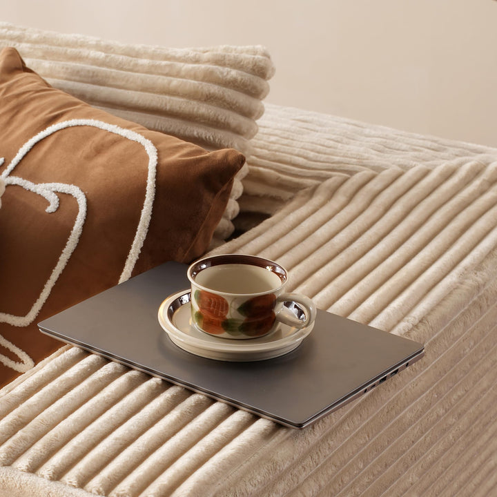 Ovios 104" L-formet modulsofa med chaise, myk kordfløyelsstoff, ingen montering nødvendig