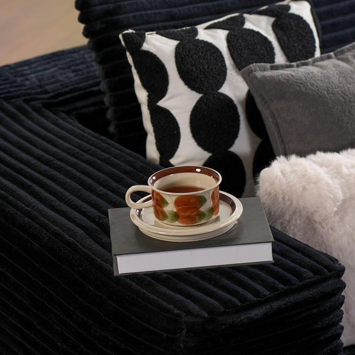 Ovios 104" L-formet modulsofa med chaise, myk kordfløyelsstoff, ingen montering nødvendig