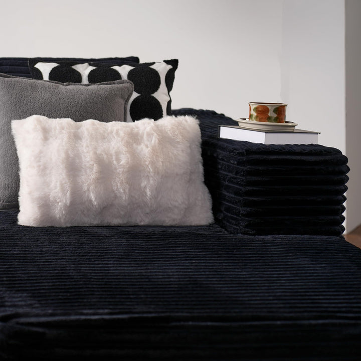 Ovios 104" L-formet modulsofa med chaise, myk kordfløyelsstoff, ingen montering nødvendig